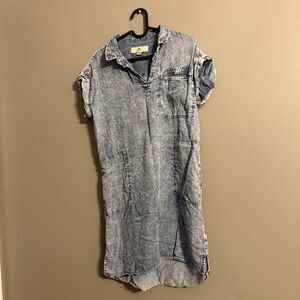 Thread & Supply acid wash dress xs summer vacation beach chambray Denim Mini
